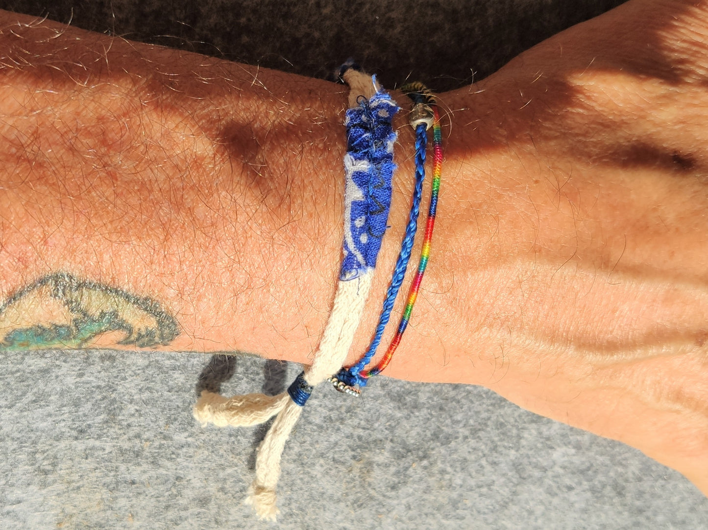 BANDANA MI - Adjustable cotton bracelet with bandana stripe