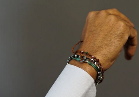 JULIAN - Tibetan style knotted Bracelet with Beads