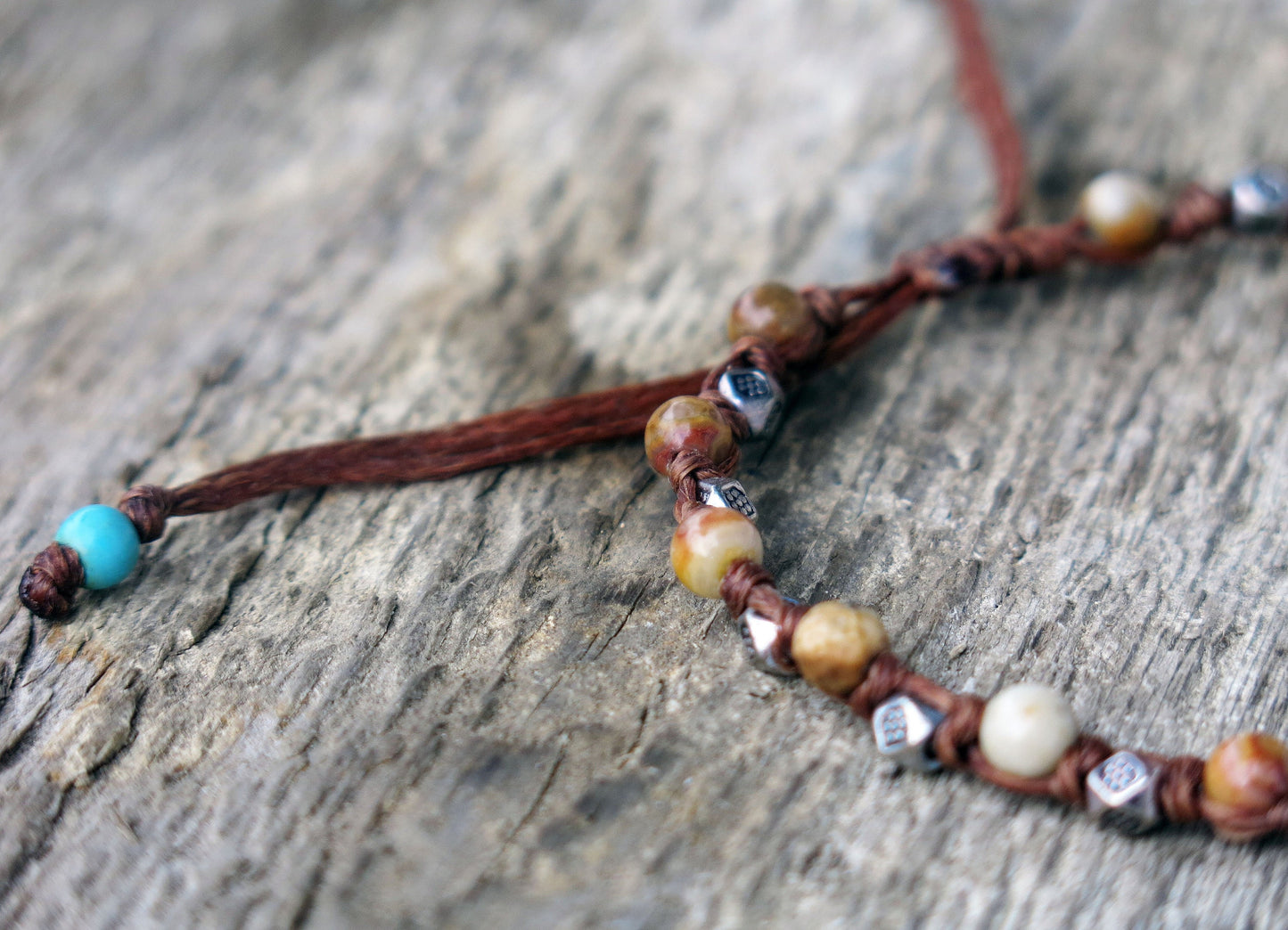 JULIAN - Tibetan style knotted Bracelet with Beads