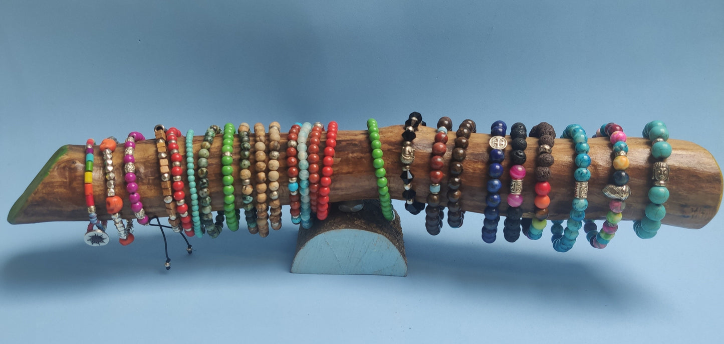 Raw Wood Bracelet Display