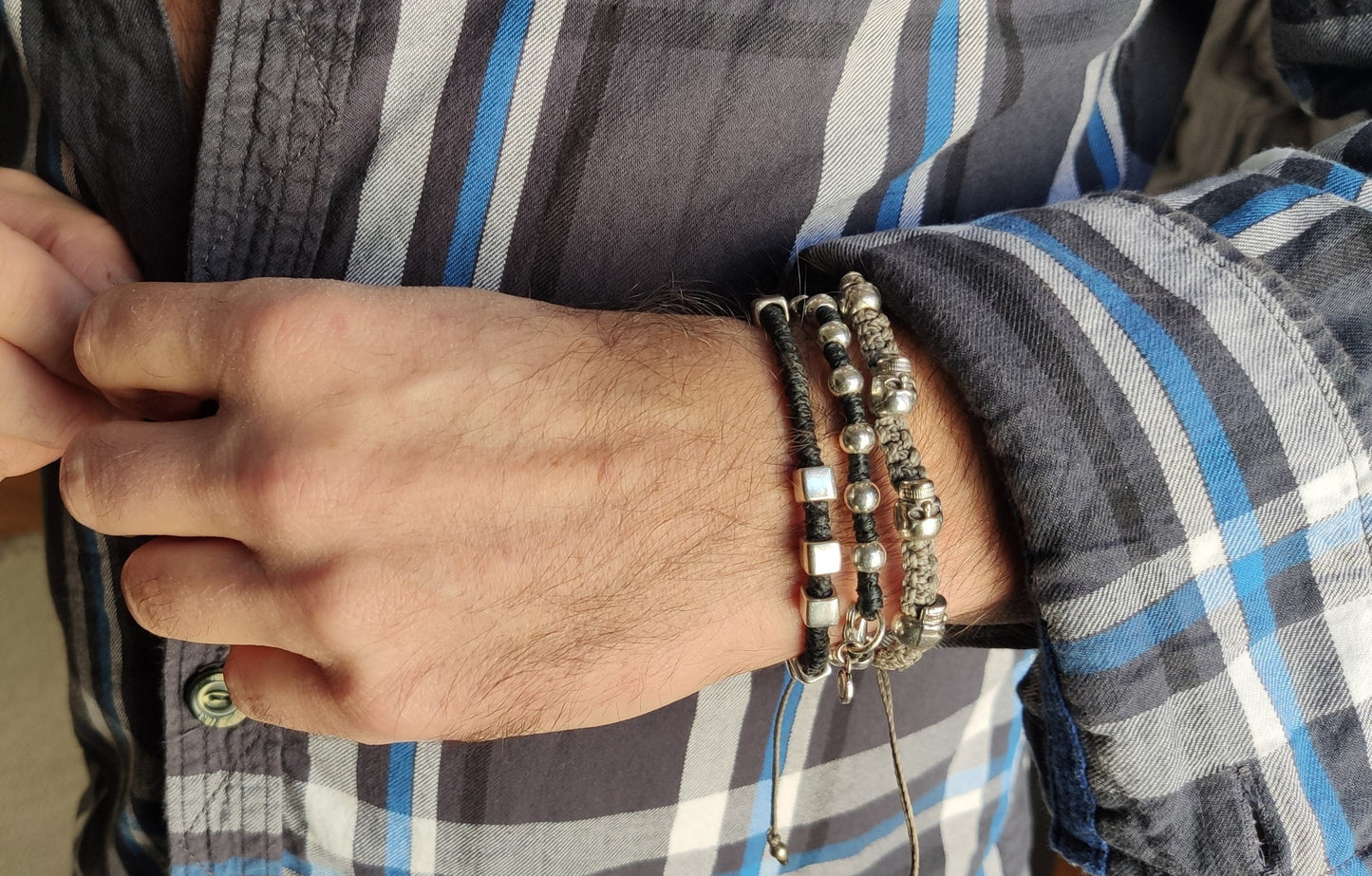 BUCCO - Knotted Bracelet with metal Beads