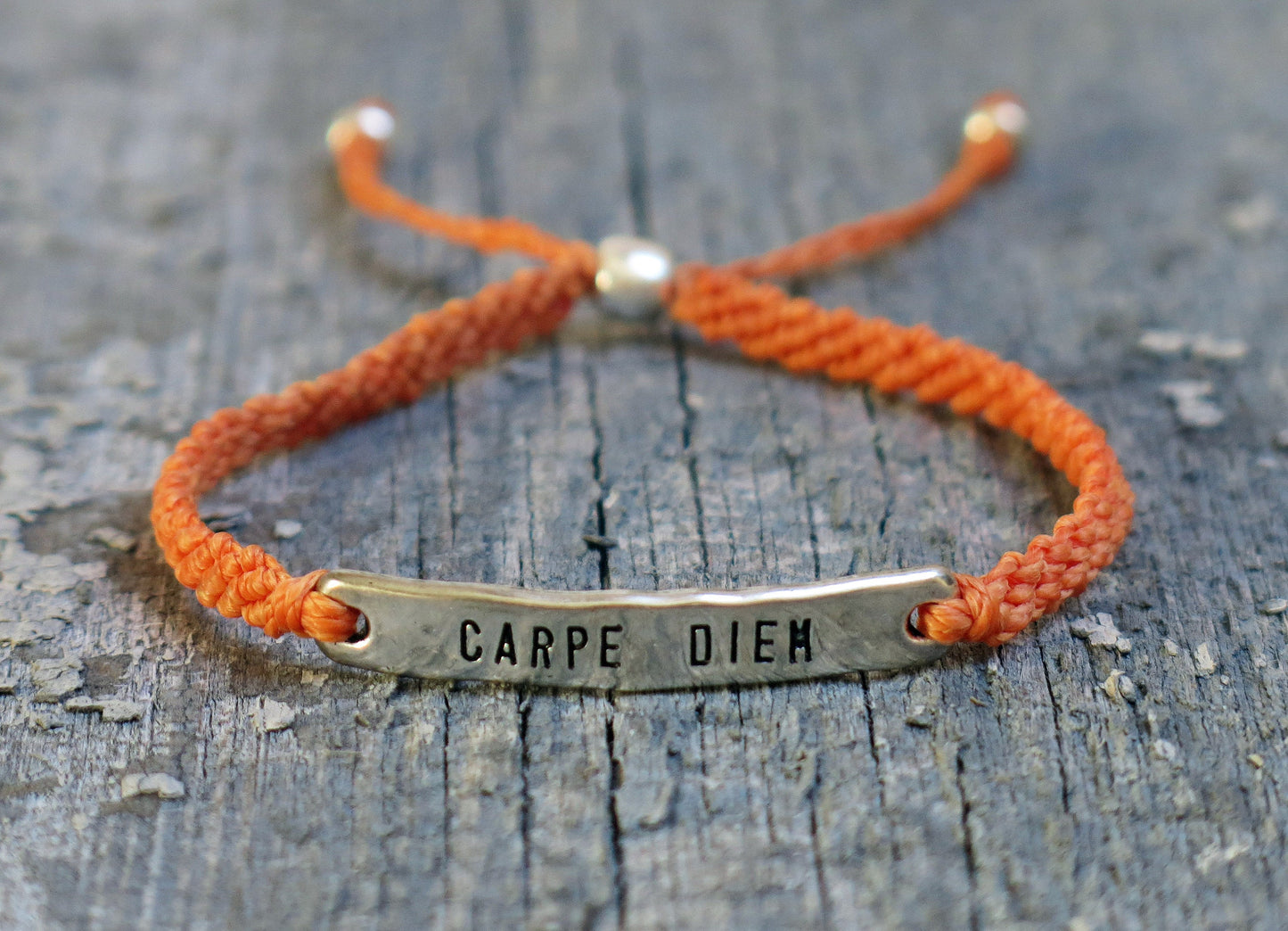 CARPE DIEM - Knotted Handmade Adjustable Waxed Rope Bracelet
