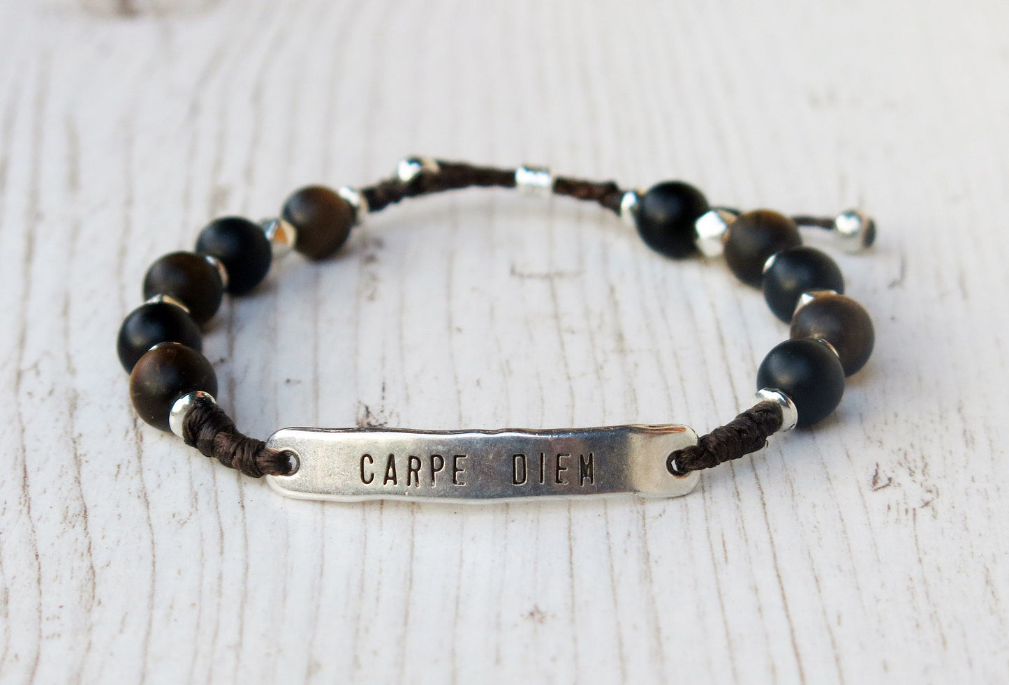 CARPE DIEM - Beaded charm bracelet