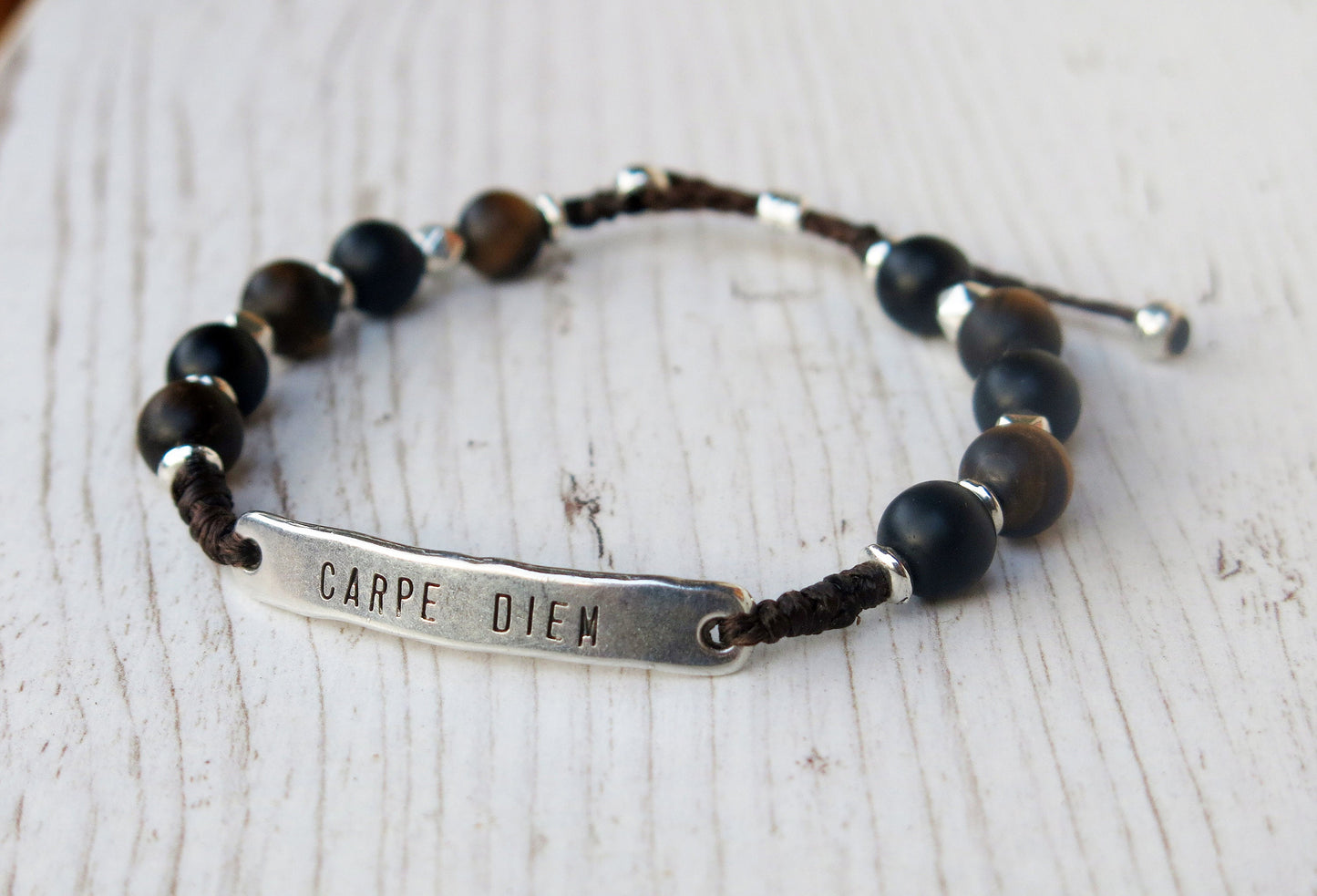 CARPE DIEM - Beaded charm bracelet