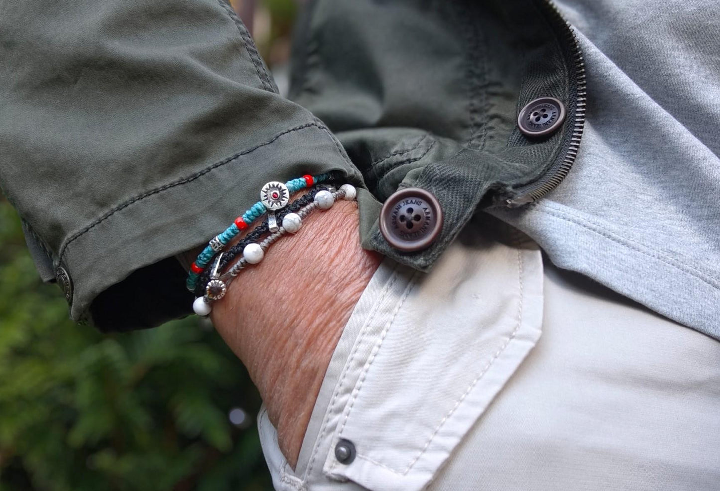 QUINCY - Urban style knotted bracelet with beads