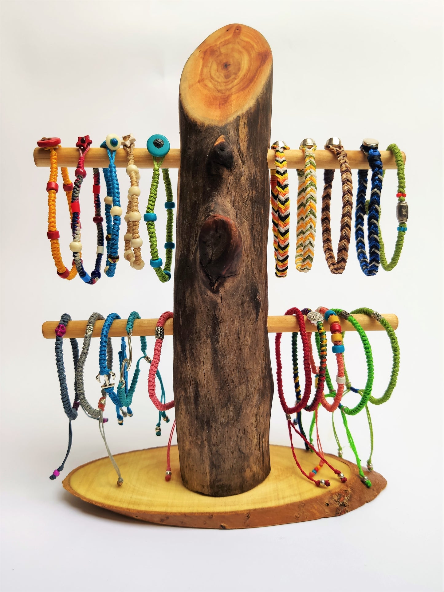 Wood Bracelet Display 2-Tier