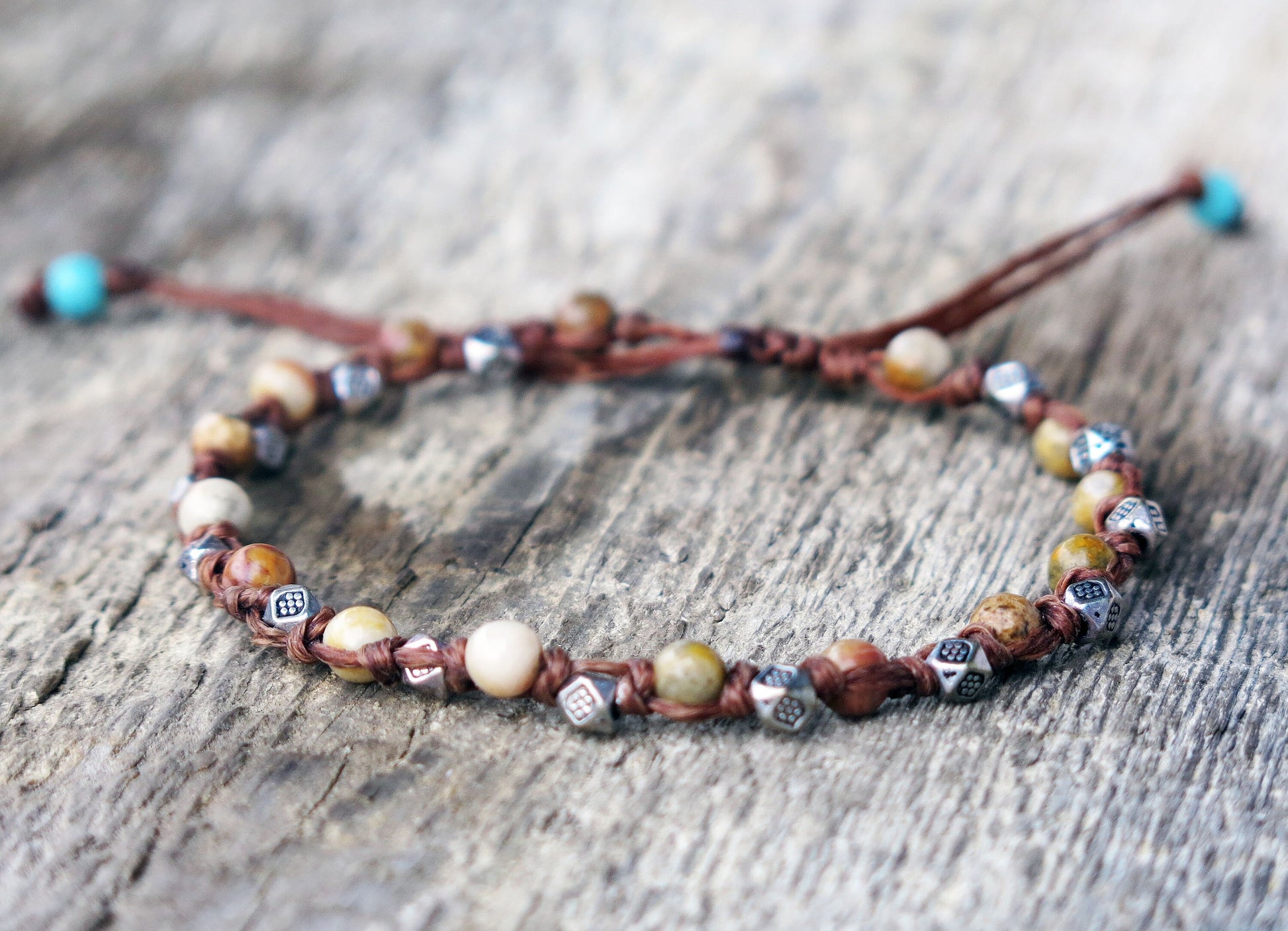 JULIAN - Tibetan style knotted Bracelet with Beads