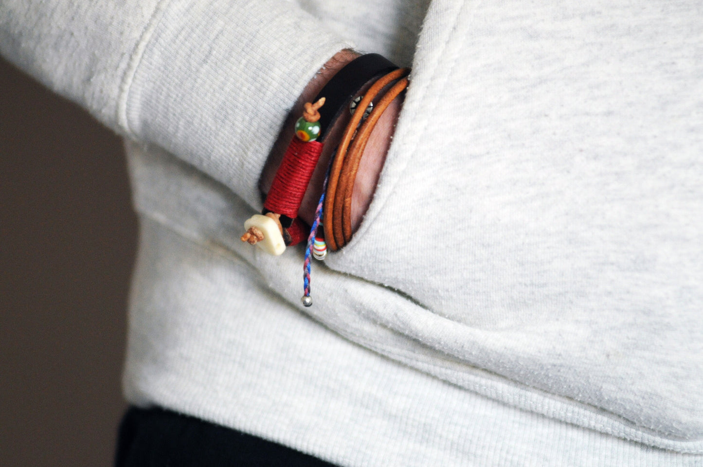 SURF - Leather  Wrap Bracelet for Surfers