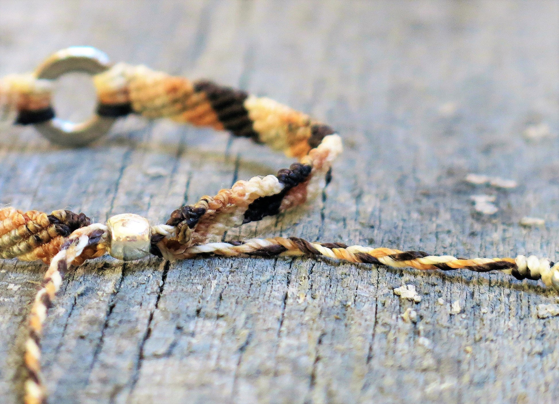 MACAO - Handmade Waxed cord Bracelet with Ring