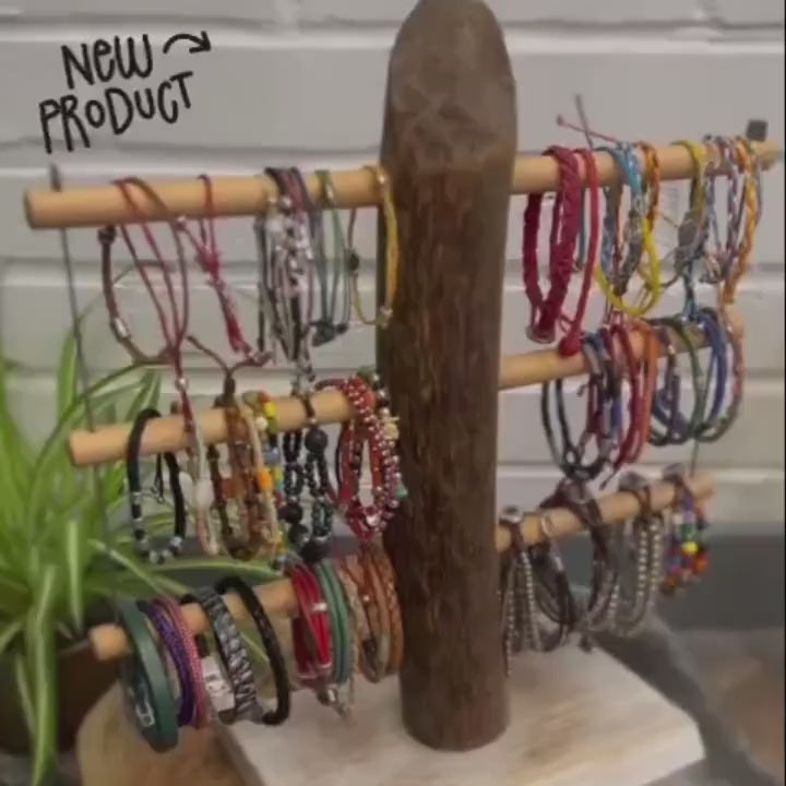 Raw Wood Bracelet Display